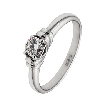 Помолвочное кольцо из белого золота с бриллиантом 921426Б