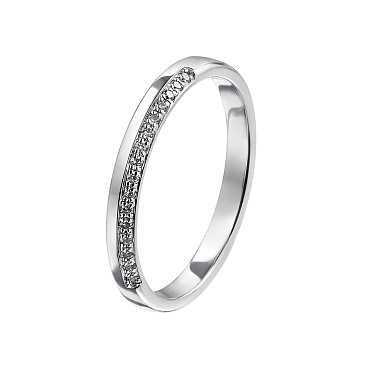 узкое кольцо из белого золота с дорожкой из16 бриллиантов 921732Б