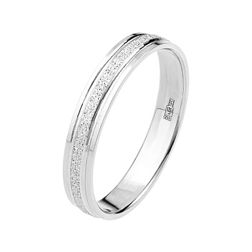 Обручальное кольцо из белого золота 4 мм с матированием 210-000-717