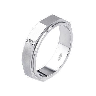 Обручальное кольцо в виде гайки с бриллиантами 921588-2Б