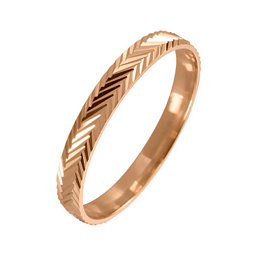 Обручальное кольцо из красного золота с алмазной гранью 200-000-129