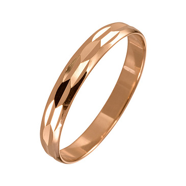 Обручальное кольцо из красного золота с алмазной гранью 200-000-613