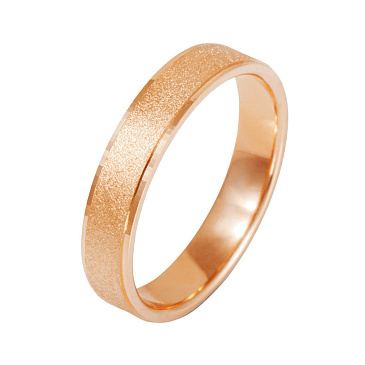 Обручальное кольцо матовое из красного золота шириной 4.5 мм 200-000-741