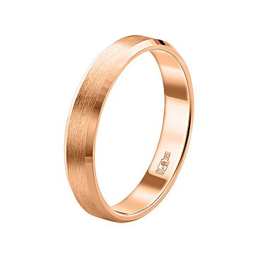 Обручальное кольцо из красного золота матовое 200-000-465