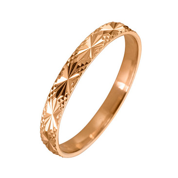 Обручальное кольцо из красного золота с алмазной гранью 200-000-123