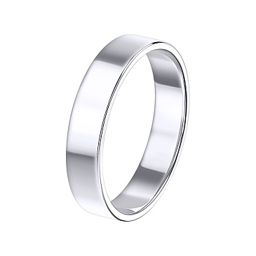 Обручальное кольцо прямое 4,5 мм из белого золота 210-000-327