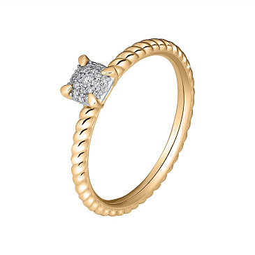 Помолвочное кольцо из желтого золота с бриллиантами 931818Б