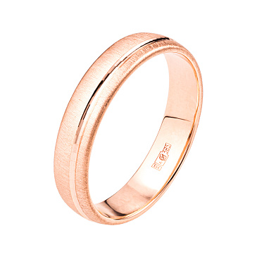 Обручальное кольцо из красного золота матовое 200-000-719