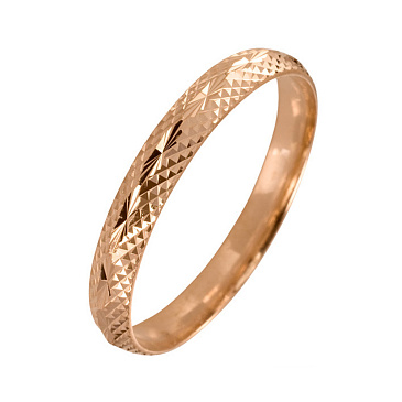 Обручальное кольцо из красного золота с алмазной гранью 200-000-503