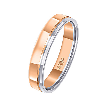 Обручальное кольцо из красного и белого золота 430-000-323