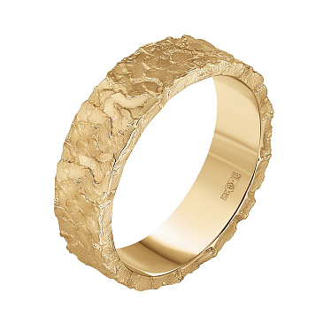 Обручальное кольцо из желтого золота текстурное 931865