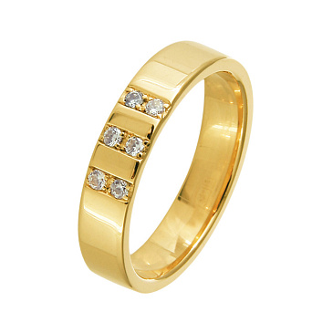 Обручальное кольцо из желтого золота с бриллиантами 222-060-327