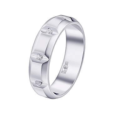 Обручальное кольцо из белого золота с бриллиантами 712-090-231