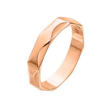 Обручальное кольцо из красного золота с алмазной гранью 700-000-220